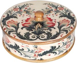 Boîte à épices moderne pliable en bois écologique artisanale Ikat Bloom, organisateur d'épices de qualité supérieure pour la cuisine - Product Image 1