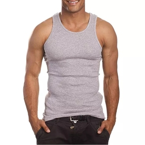 Alta calidad bajo OEM MOQ 100% algodón Color sólido camisetas sin mangas blancas de gran tamaño camisetas sin mangas para hombres - Product Image 1
