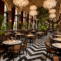 Set da Pranzo Classico Europeo di Lusso, Sedie con Schienale in Rattan, Divanetti per Caffetteria, Sedute per Ristorante, Arredamento per Lounge