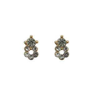 Pendientes Kriaa 1310051 elegantes chapados en oro, diseño colgante fino con piedra austriaca - Product Image 1