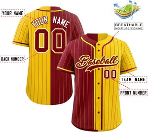 Jersey de softbol ajuste personalizado abotonado tela de malla juvenil camisa de béisbol de secado rápido aparejos sarga bordada nombre del equipo apariencia de EE. UU. - Product Image 2