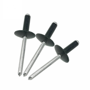 Rivets à tête ronde de grande taille, couleur noire, en aluminium, à large bride, anodisés noirs - Product Image 1
