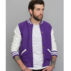 Chaqueta de Béisbol Varsity con Cuello Alto y Logotipo Personalizado para Hombre, Estilo Americano, Lisa, 100% Algodón - Product Image 2