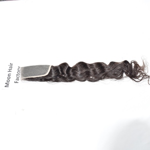 Produit authentique, fermeture en cheveux humains de temple indien, 5*5, couleur noire droite, cheveux rebondissants pour un usage quotidien, disponible en vente à l'exportation - Product Image 1