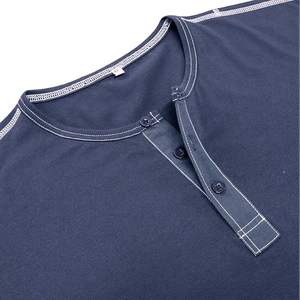 Camisetas Henley de manga corta de algodón básicas para hombre, camisetas informales ligeras de verano con botones - Product Image 4