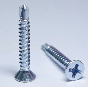 Vis autoforeuse galvanisée à empreinte cruciforme en acier au carbone Tête CSK fraisée disponible Mesure métrique en pouces - Product Image 1