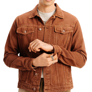 Chaqueta vaquera de calle para hombre, ropa informal lavada Vintage, chaquetas de sarga de algodón para exteriores, Chaquetas vaqueras clásicas hechas a medida - Product Image 1