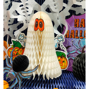 Décorations de centre de table en forme de nid d'abeille fantôme pour Halloween, pour la vaisselle et la décoration de table de fête - Product Image 1