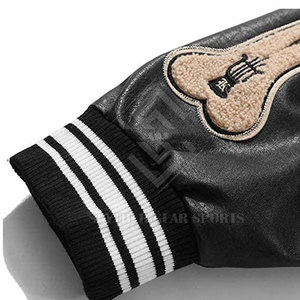 Chaqueta Letterman de Algodón/Lana para Hombre, Otoño-Invierno, Ecológica, Transpirable, con Cuello Alto y Logotipo Frontal Personalizable, Servicio OEM de Alta Calidad - Product Image 5