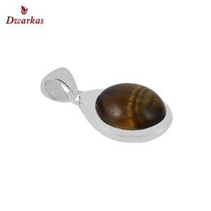 Hermoso único sólido 925 plata esterlina Ojo de Tigre piedra preciosa natural colgante collar joyería - Product Image 2