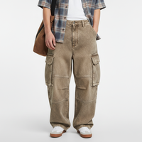 Pantalon cargo vintage délavé pour homme, coupe ample, multi-poches, style workwear, jambe large, streetwear décontracté, 100% coton, effet vieilli