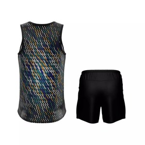 Uniforme Deportivo Personalizado para Atletas de Carreras, Camiseta sin Mangas Unisex para Atletismo, Diseño de Camiseta y Pantalones Cortos con Logotipo del Equipo - Product Image 2