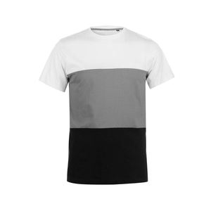 เสื้อยืดผ้าฝ้าย100% สำหรับผู้ชายน้ำหนักเบาแบบถักเสื้อผ้าลำลองระบายอากาศสไตล์ใหม่สีขาวทึบมีลายทาง - Product Image 2