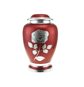 Urna de cremación de metal trabajo de fuego rojo con alas de libertad grabadas para cenizas de adultos urna de la mejor calidad - Product Image 5