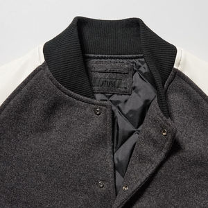 Chaqueta Deportiva de Invierno para Exteriores, Estilo Urbano con Botones Frontales, Estampado de Letras, Venta Directa de Fábrica, Cómoda Tela de Poliéster/Algodón - Product Image 3