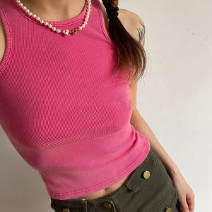 Débardeur personnalisé pour femmes Débardeur pour vêtements solides Débardeur côtelé délavé à l'acide - Product Image 6