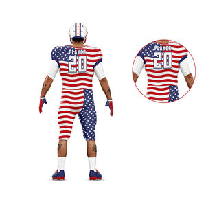 Listo para enviar Uniforme de fútbol americano Personalizado Poliéster Jersey en blanco y pantalones cortos Diseño transpirable Camisetas clásicas Estilo - Product Image 5