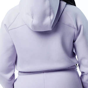 Sudaderas con capucha recortadas con logotipo personalizado Jogger Conjunto de 2 piezas Ropa de mujer Tops cortos de gran tamaño Conjunto de sudaderas con capucha y pantalones de chándal para mujer - Product Image 6