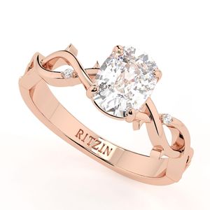 1.00CT Anillo de compromiso incoloro con corte de cojín alargado, banda retorcida, anillo de bodas, regalo de aniversario, anillo hecho a mano para mujer - Product Image 4