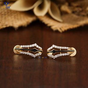 0.432 TDW boucle d'oreille ronde en diamant taillé en brillant or blanc 18 carats diamant Hpht/Cvd bijoux en diamant - Product Image 2