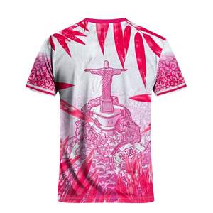 เสื้อฟุตบอลทีมแบบกำหนดเอง ผลิตจากผ้าโพลีเอสเตอร์ 100% เนื้อผ้านุ่ม พิมพ์ลายแบบระเหิด ระบายอากาศได้ดี แขนสั้น - Product Image 2