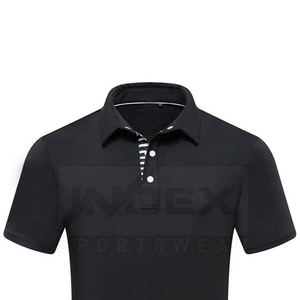 Polo de Manga Corta Negro para Hombre, Tejido de Punto, Secado Rápido, Casual, con Logotipo Bordado en la Parte Delantera - Product Image 5