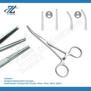 Pince chirurgicale dentaire en acier inoxydable de 15cm, instrument de Kocher incurvé droit hémostatique manuel - Product Image 2