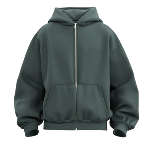 Sudadera con Capucha de Otoño para Hombre, Color Verde Oliva, de Alta Calidad, con Logotipo Personalizado en la Parte Delantera, Tejido Grueso 100% Algodón, Teñido a la Prenda, Bordado - Product Image 1