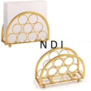 Porte-mouchoirs en métal doré décoratif fait à la main forme personnalisée concepteur centres de table serviette papier mallette de rangement - Product Image 4