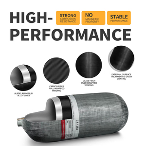 ถังคาร์บอนไฟเบอร์คอมโพสิตขนาด 12 ลิตร สำหรับถังอากาศดำน้ำ 4500psi PCP SCBA ได้รับการรับรองมาตรฐาน CE - Product Image 5