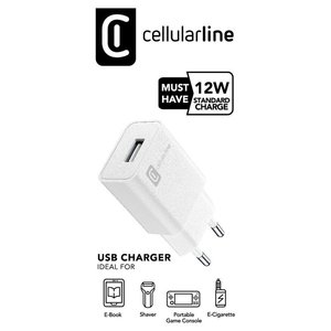Cargador USB Tipo-A Blanco de 12W con Cable Adaptador de Carga ACHUSB12WSMLW - Product Image 2
