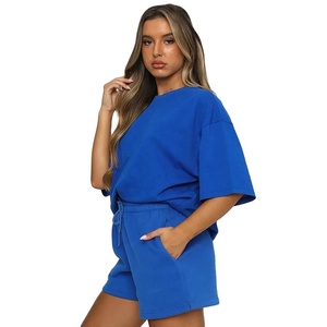 Breathable Summer Women's Set Casual Clothing Manufacturer Summer Cotton Jersey Durable 2 Piece Set Women - Product Image 1