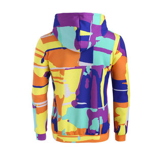 Men's Modern Abstract <b>Pattern</b> Hoodie | Vibrant Multi-Color Sublimation Fleece Pullover | Custom Urban Streetwear Hooded Top Wear - Product Image 3