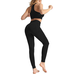 High Quality Private Label Women <b>Yoga</b> <b>Set</b>-Customized Design Solid Pattern Breathable Spandex/Nylon Front Low Price 2-Piece <b>Set</b> - Product Image 3