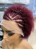 Perruque Courte Pixie à Lace Frontale Complète 13*4 en Gros, 100% Cheveux Humains Naturels et Colorés, en Promotion