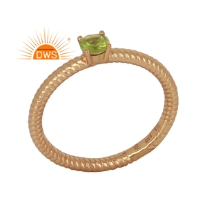 Best Selling Sterling Silver Rose Gold Plated Natural Peridot Gemstone <b>Statement</b> <b>Ring</b> Custom Jewelry Manufacturer - Product Image 1