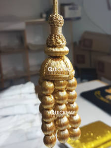 Borlas de Cuentas Doradas Hechas a Mano, Cordón de Borla con Perlas para Vestimentas de Iglesia, Rochet - Product Image 4