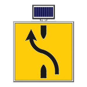 100x100cm Solar-powered Lane Change Sign White Reflector <b>Roadway</b> <b>Safety</b> Waterproof IP68 - Product Image 1