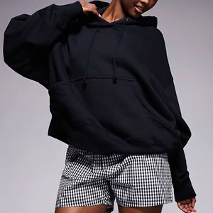 Sweat-shirt à capuche surdimensionné d'hiver avec logo personnalisé, unisexe, pull, OEM, étiquette privée, respirant, polyester/coton de haute qualité, polaire - Product Image 2