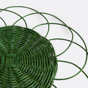 Tienphong Wholesale 2025 Handwoven <b>Set</b> of 4 Alizor Green Rattan Flower-Shaped <b>Placemats</b> for Table Decoration - Product Image 2