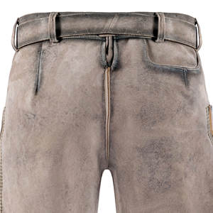 Disfraz personalizado de Oktoberfest bávaro para hombre 100% pantalones de cuero de ante de vaca genuino pantalones cortos alemanes Lederhosen para adultos - Product Image 5