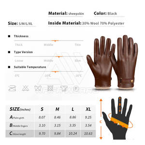 2024 Customized High Quality Full <b>Finger</b> Leather <b>Gloves</b> Plain Style From Pakistan Fashionable Outdoor Casual <b>Gloves</b> for Winter - Product Image 5
