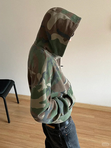 Custom All-Printing <b>Camo</b> Zip Hoodie Boxy Vintage Streetwear Cropped Heavyweight Oversized <b>Jacket</b> OverSize Vintage Zipper <b>Jackets</b> - Product Image 3
