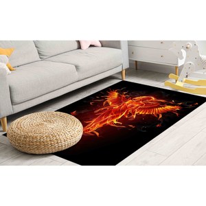 Tapis Phoenix Woman : Ailes d'ange ardentes, tapis imprimé d'art abstrait, tapis en chenille - Product Image 3