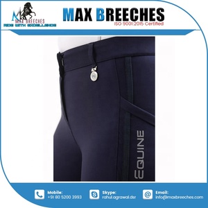Pantalones ecuestres Jodhpurs de cintura alta de proveedor indio con parche de rodilla estampado de silicona Pantalones de equitación Venta de exportación - Product Image 4