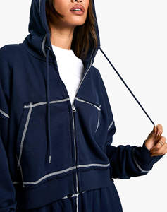 Sweat à capuche de qualité supérieure pour femmes pur coton Style confortable tous les jours à manches longues pull à capuche coupe ample - Product Image 6