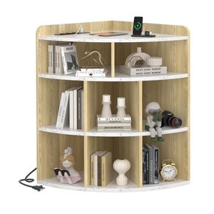 Gabinete esquinero con estación de carga, organizador de almacenamiento de cubos de 3 niveles con puertos USB y tomacorrientes Hecho en Vietnam - Product Image 3