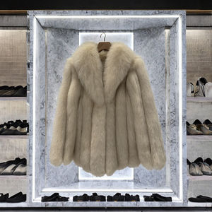 Abrigo de Invierno 2026 con Ribete de Piel de Zorro Natural Blanco, Logotipo de Cristal, Puños Personalizados, Estilo Vintage, Económico - Product Image 2