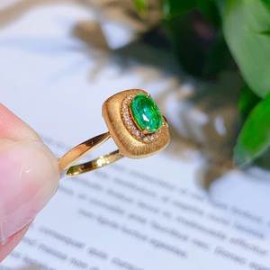 แหวนทอง14K สุดอินเทรนด์สำหรับผู้หญิงหินแซมเบียมรกตธรรมชาติสำหรับงานเลี้ยงฉลองครบรอบวันเกิด - Product Image 2