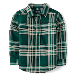 <b>Brown</b> Oxford Button up Plaid <b>Shirt</b> for Baby and Toddler Boys Matching Family <b>Men's</b> <b>Shirt</b> - Product Image 2